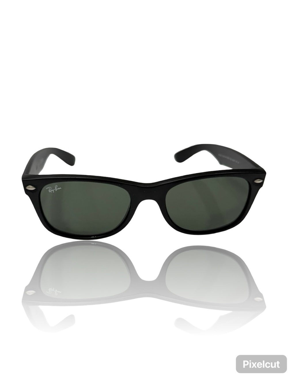 Ray-Ban Black Frame Sunglasses with Green Lenses